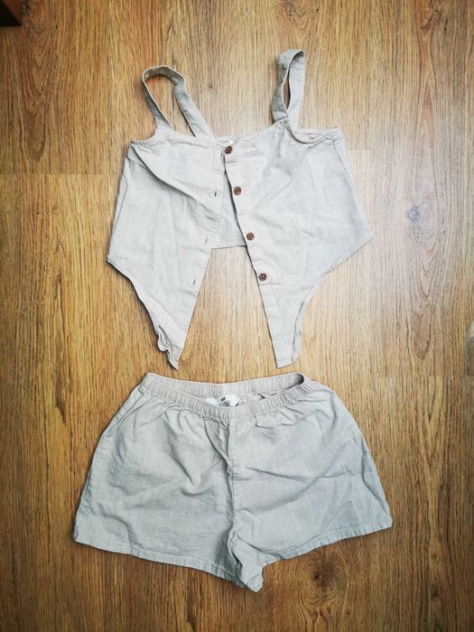 Komplet, spodenki + top, cienkie, letnie, rozmiar 128