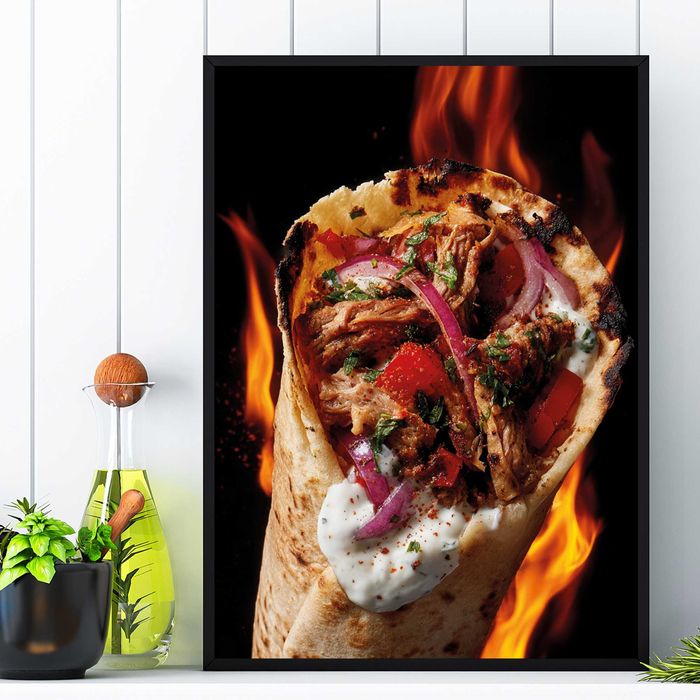 plakat reklamowy kebab, plakat kebab, plakat bar restauracja kebab