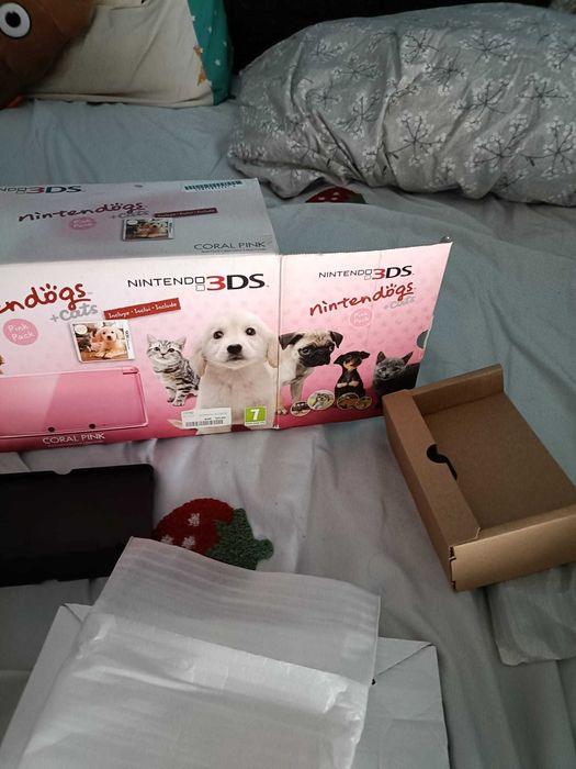 nintendo 3ds rosa completa base + jogo ler descricao