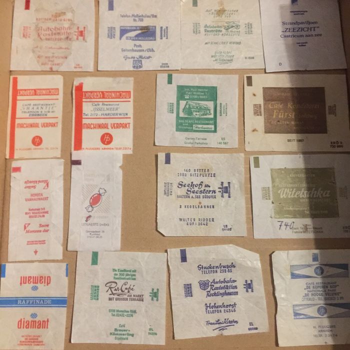 Lote de cerca 100 pacotes açúcar (wraps) Alemanha antigos