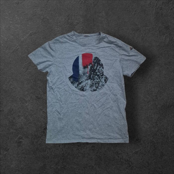 Meska koszulka moncler szara vintage streetwear designer