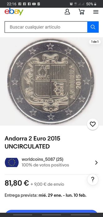 Moedas de coleçao euro de Andorra Proof s/ circulação