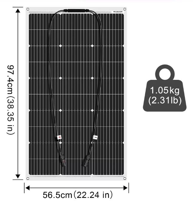 Сонячна панель/Солнечная батарея 100 Вт, Dokio 100W