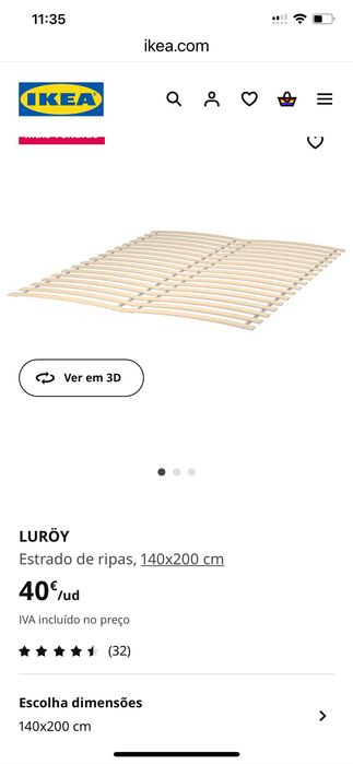 Cama IKEA 140 cm quase novo