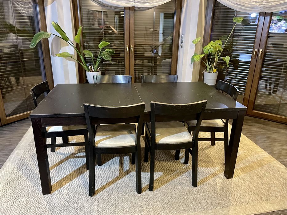 Stół rozkładany + 4 krzeseła IKEA