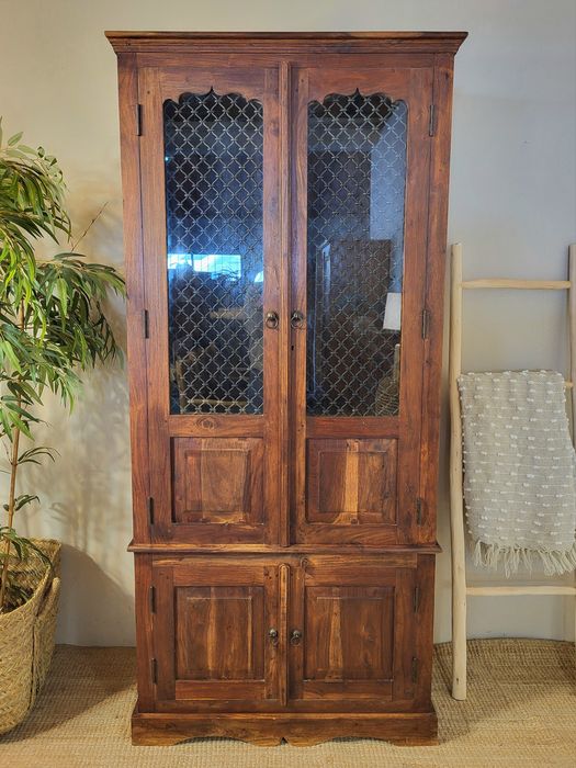 vitrine, armario, louceiro, estante, indiano, rustico