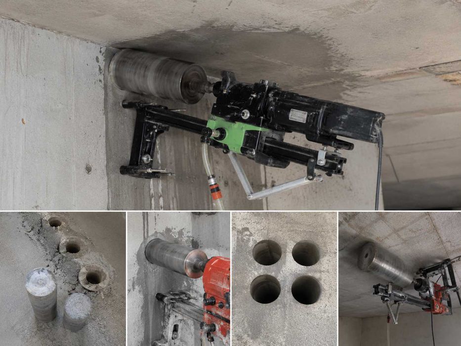 Wiercenie otworów, wiercenie w betonie, żelbecie, stropach, otwory pod instalacje