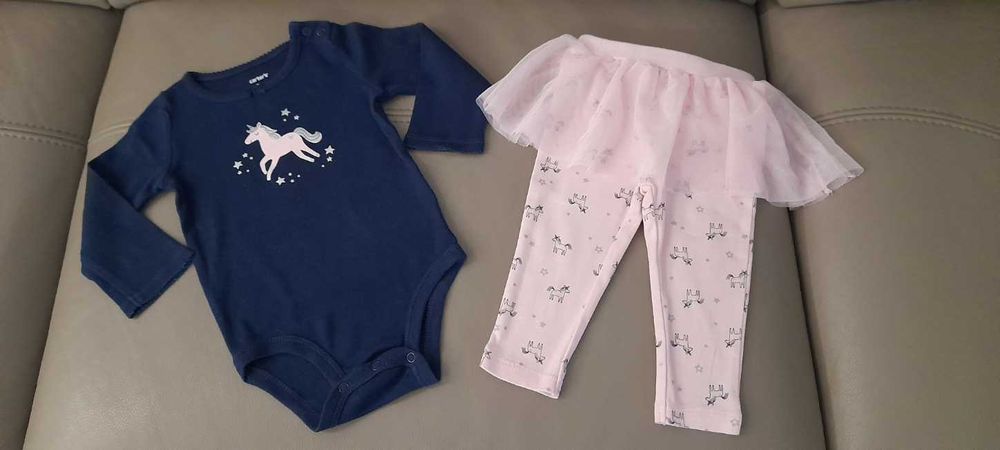 74 80 Carter's 2x komplety body + legginsy dla dziewczynki 9 m-cy