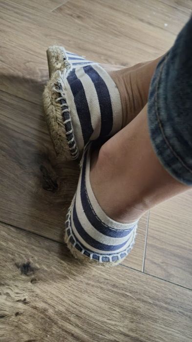 Espadryle baleriny lordsy paski marynarski styl