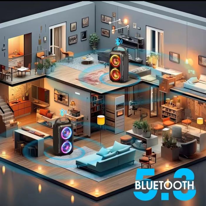 Блютуз колонка W-king T9-2, 80Вт, чорна.