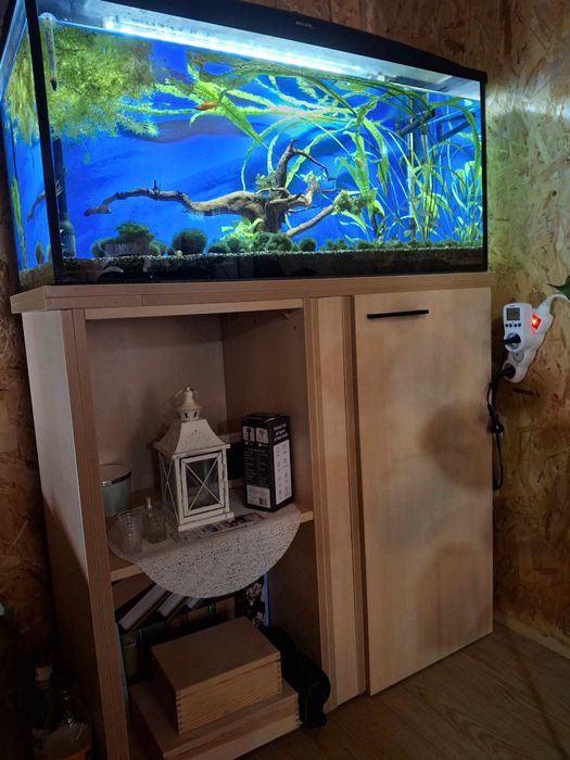 Akwarium 180 l , pokrywa z ledem, filtr, szafka