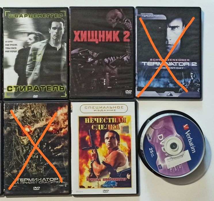 Фильмы со Шварценеггером на DVD Красная жара, Стиратель и др +Хищник-2