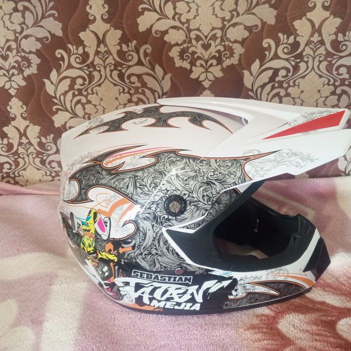 Мотошолом Эндуро Pit Bike Fatan GLOSS White