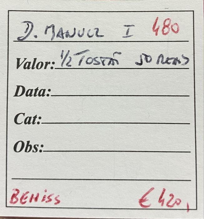 Moeda 480 - 1/2 Tostao 50 Reais D MANUEL I