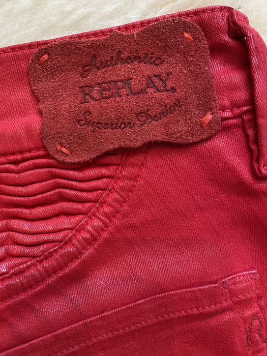 Джинсы replay красные