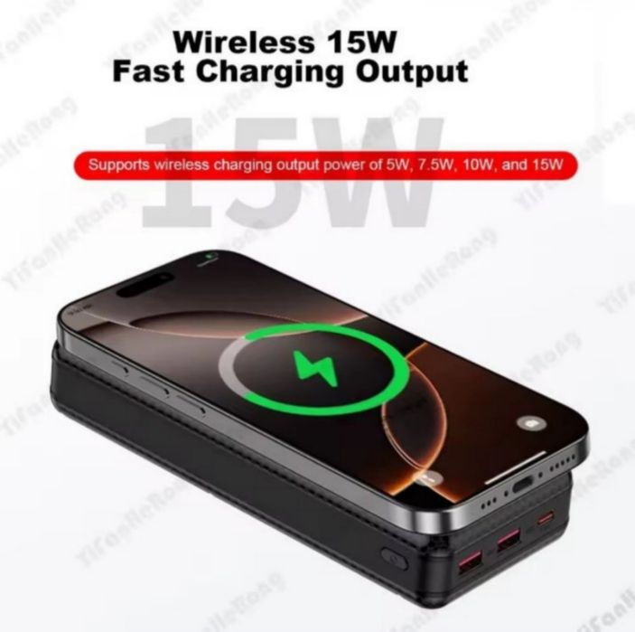 Power Bank - повербанк 30000 mAh з бездротовою зарядкою Qi та акум LG