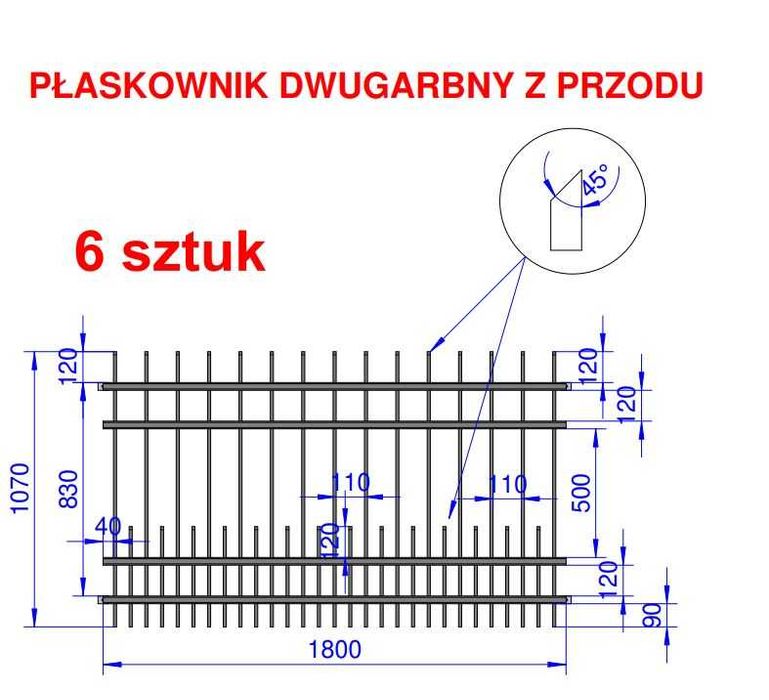Nowe ogrodzenie cynkowane, malowane ogniowe - wzór nowoczesny