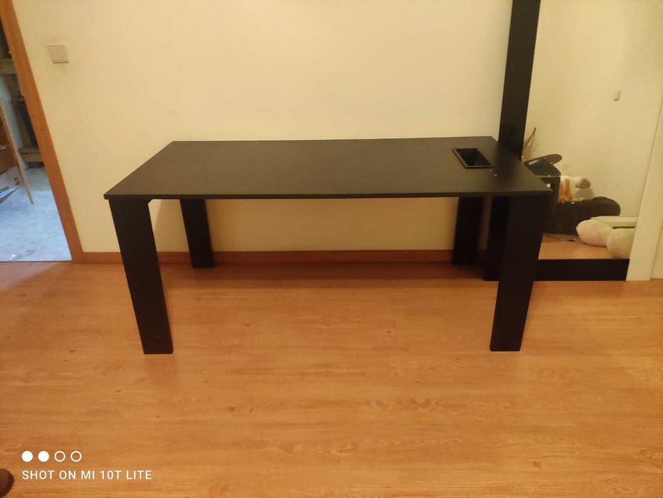 Secretária de escritório preta (1,60 m de comprimento)