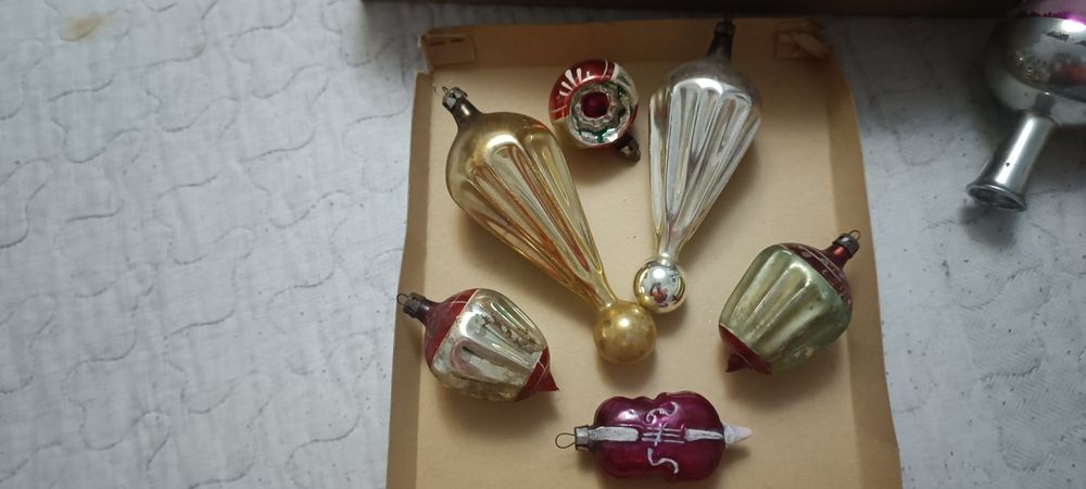 Bombki PRL skrzypce i wisiory