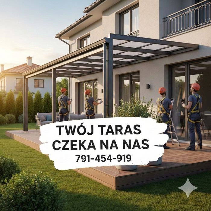 Pergole zadaszenia tarasów wiaty zabudowa  tarasu