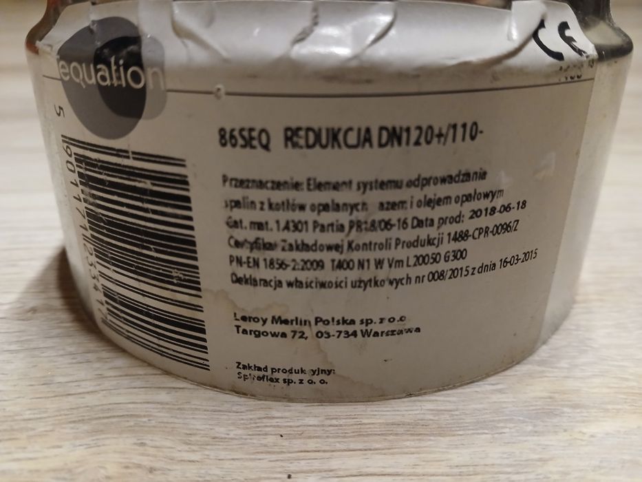 Redukcja DN 120/110 stal nierdzewna
