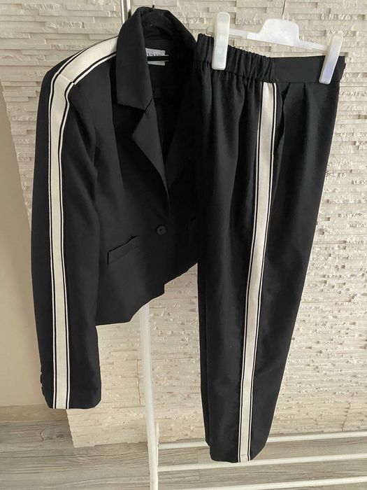 Vanis premium garnitur z lampas szerokie spodnie krótka marynarka S-M