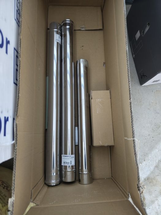 De Dietrich rura spalinowa do pieca gazowego fi80 2.7m stal nierdzewna