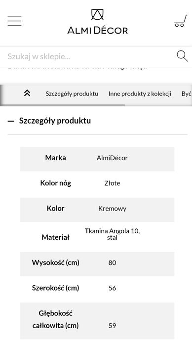 Ekskluzywne Krzesło Boucle Kremowe Premium