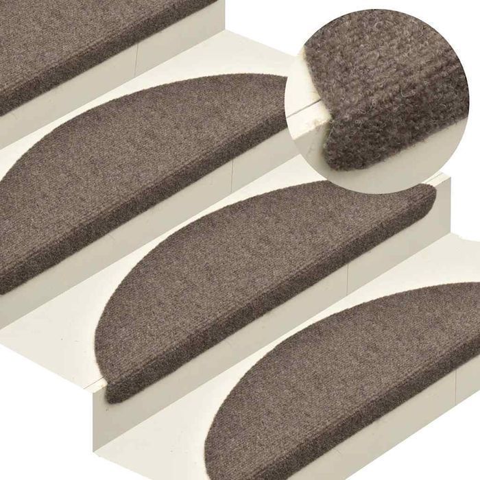 vidaXL Maty na schody samoprzylepne 30 szt. Kremowe 56x17x3 cm