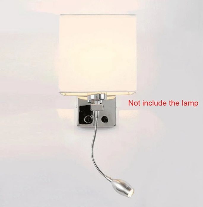 Сучасна світлодіодна настінна лампа з тканини та нерж.сталі.17*17 см.