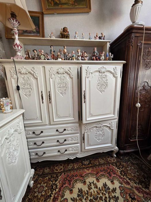 Wysoka komoda Ludwik shabby chic kredens 151 cm #574 Stylowy Węgrów