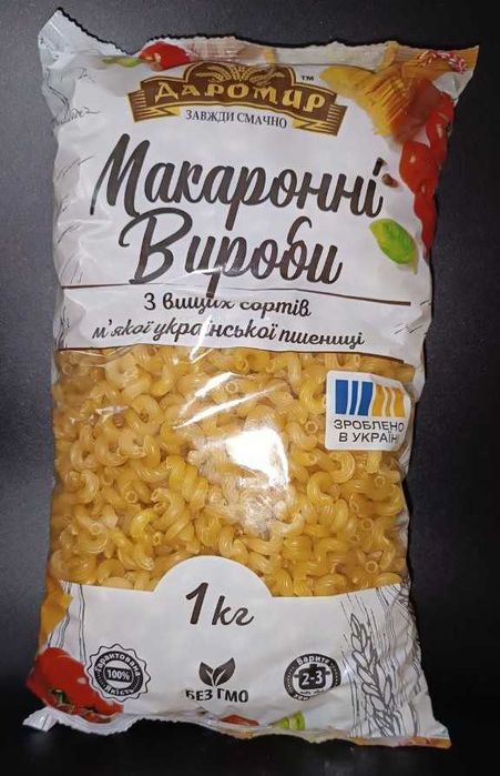 Макаронні вироби від виробника  ТМ "ДАРОМИР" ОПТ, РОЗДРІБ
