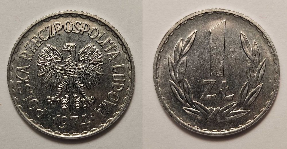 1 zł 1974, mennicze - 2 szt.