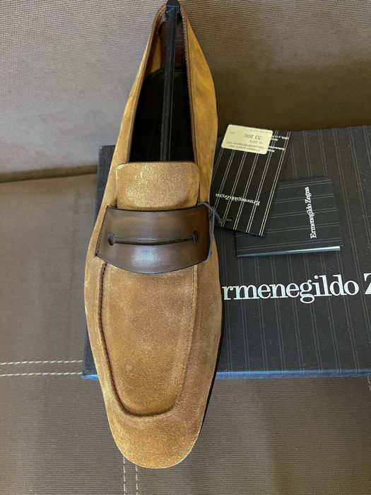 Ermenegildo Zegna лофери 45 - 45.5 оригінал Італія замшеві туфлі