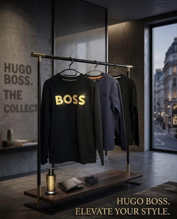 100% ОРИГІНАЛ BOSS Чоловічий Світшот, бавовна