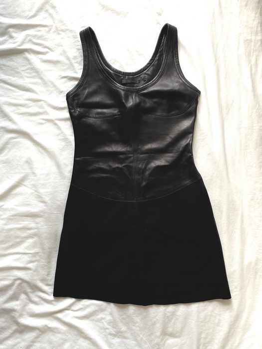 Helmut lang платье кожа (s)