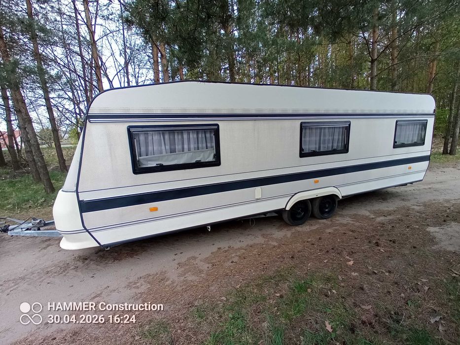 Przyczepa kempingowa Hobby 7,6 m stacjonarna postojowa