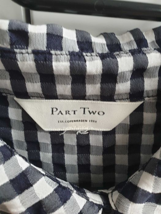Koszula w czarno-białą kratkę oversize Part Two 44 46