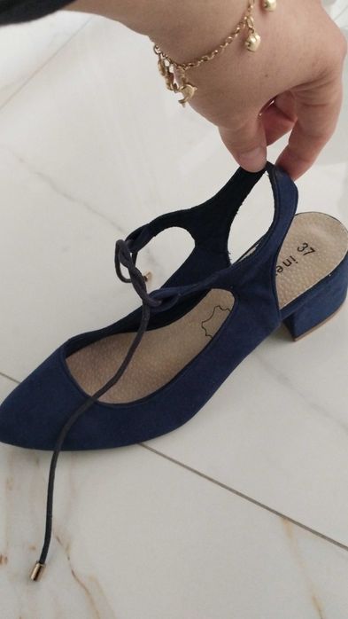 Sandały damskie granatowe róż 37 buty letnie