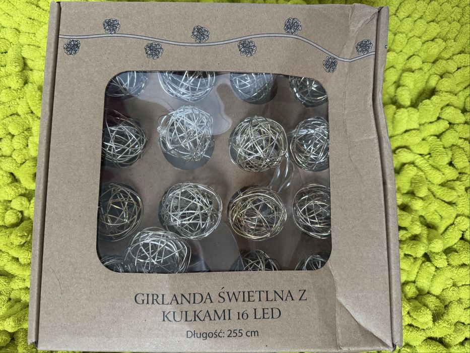NOWA girlanda Świetlna z kulkami 16 LED druciki