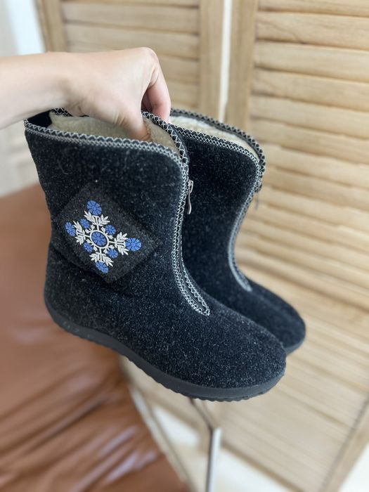 Бурки бабуші сукняні з хутром / сукно, войлок, черевики утеплені