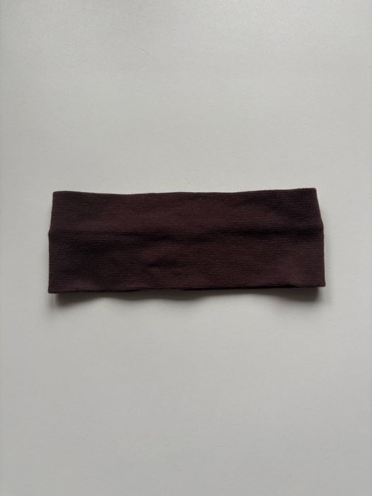 Brązowa bawełniana opaska na głowę uszy w prążki Wakars