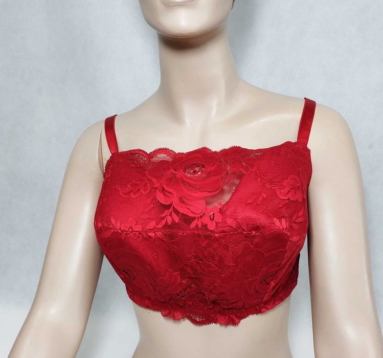 Biustonosz koronkowy na duży biust usztywniany 85DD PLUS SIZE BS1