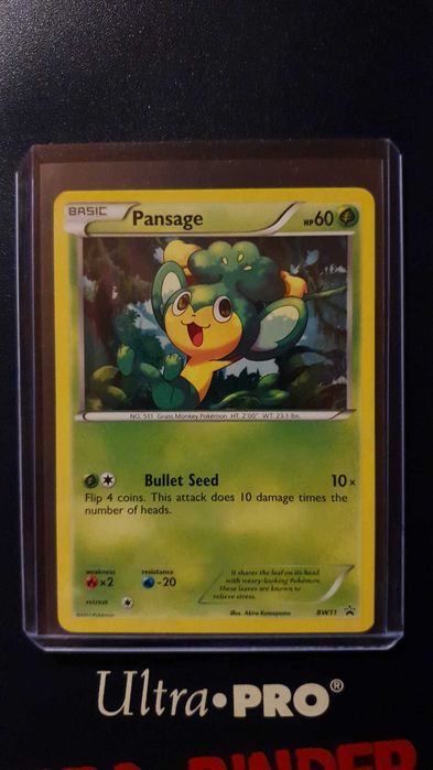 2011 Pokemon TCG Pansage Cosmos Holo BW11 Black Star Promo Carta
