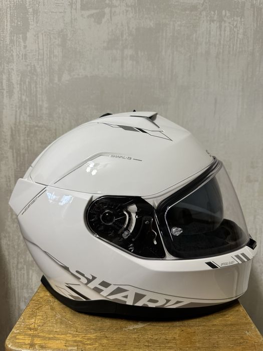Мотошолом shark skwal I3 blank sp білий. розмір s