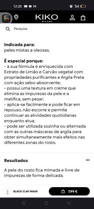 Máscara facial da kiko