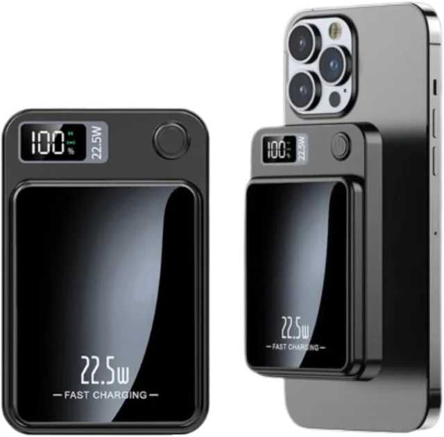 Power Bank Portátil Sem Fio com Capacidade de 10000mAh, Suporta Carregamento Rápido de 22.5W