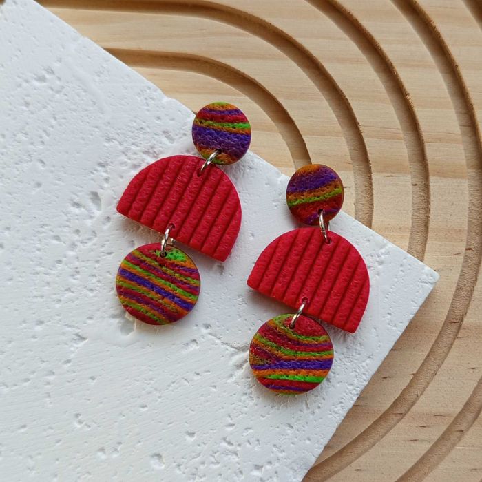 Kolczyki z gliny polimerowej - "Frida I" - handmade
