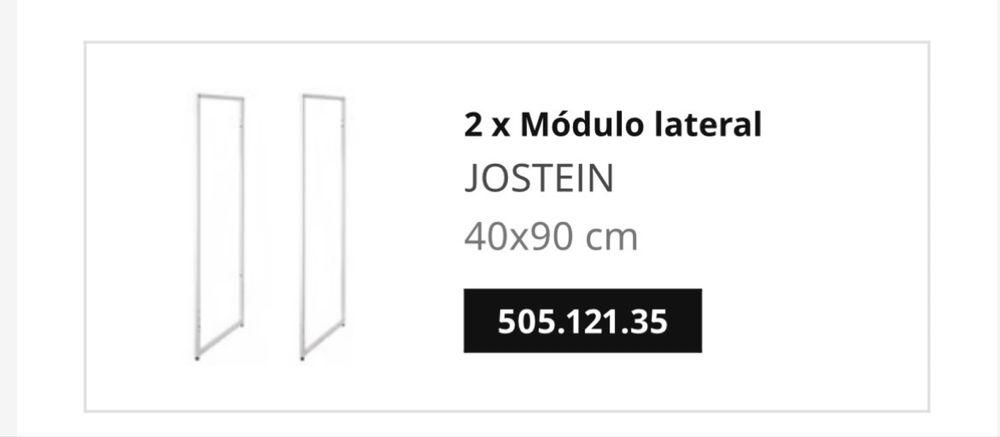 2x Módulos Laterais IKEA JOSTEIN (40x90 cm) – Novos / Na embalagem