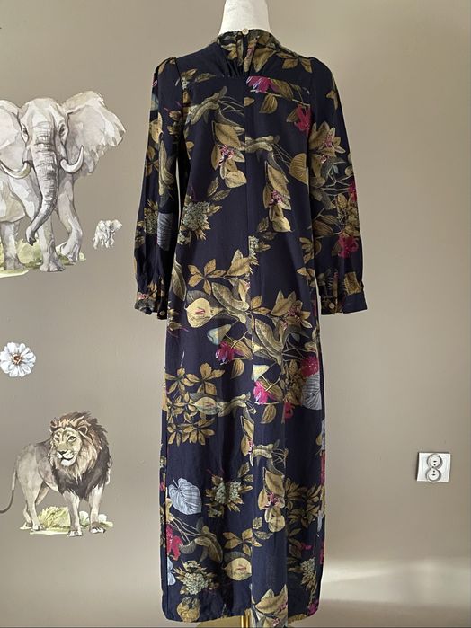 Długa bawełniana sukienka maxi boho kwiatowy print